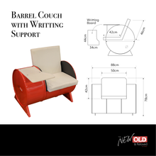 Load image into Gallery viewer, Barrel Couch with Writing Support